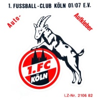 1 FC Köln Autoaufkleber Logo in Schwarz Aufkleber transparent schwarz 